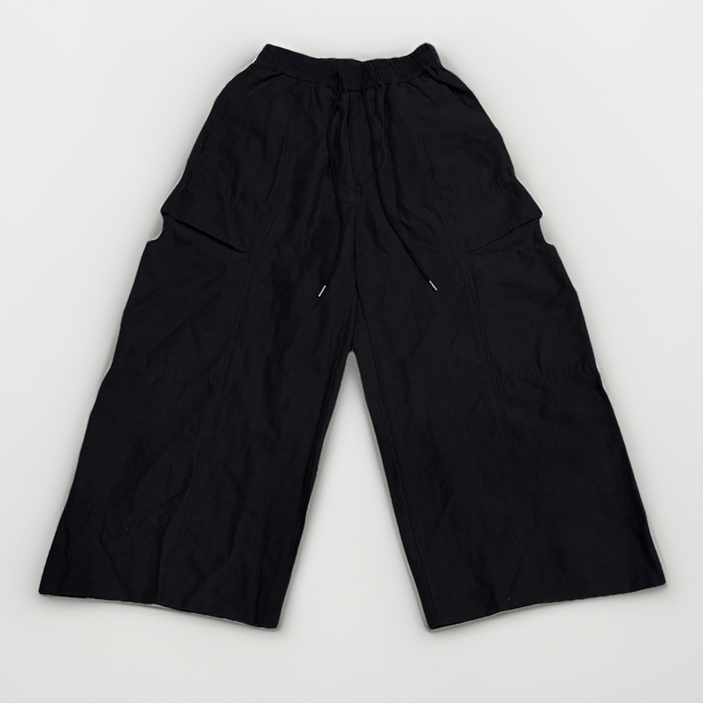 BEAUTIFUL PEOPLE Extra Wide Leg Linen Cotton‎ Gray Silhouette Pants Japan Sz XS